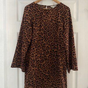 H&M Animal Print Bell Sleeve Dress S